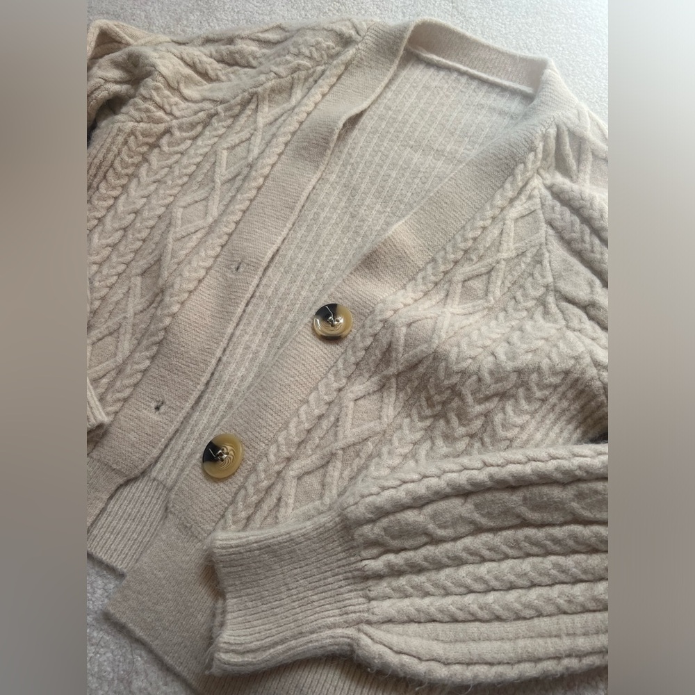 neutral knit cardigan
